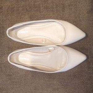 Express pointed flats- beige, size 8